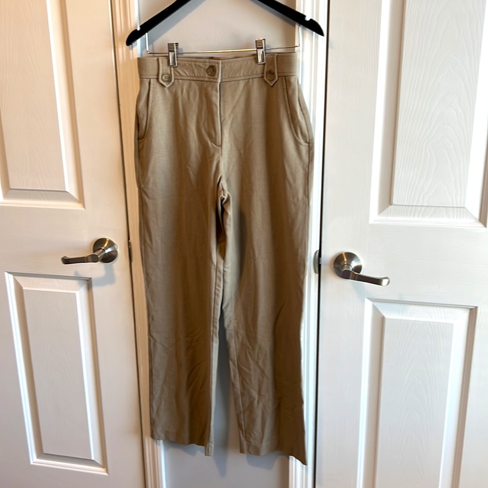 Tan, full length, stretchy pans